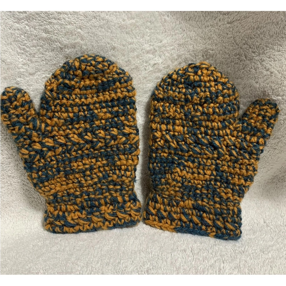 Handmade Crocheted Kids’ Mittens - Size 8/10 Years - Warm & Cozy